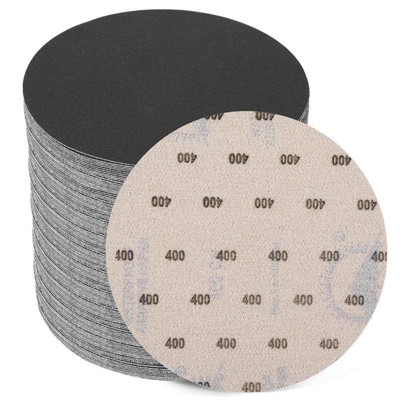 GOH DODD 6 Inch 400 Grit Sanding Disc, 25 Pieces Wet Dry Sandpaper Hook and Loop Sanding Pads Silicon Carbide Sand Paper for Random Orbital Sander Auto Metal Glass Resin Wood Polishing Sanding - Image 1